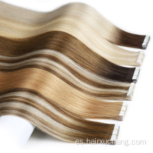 cinta invisible alineada de cutículas a doble dibujo en los vendedores humanos de peinado extensiones de cabello de cinta al por mayor